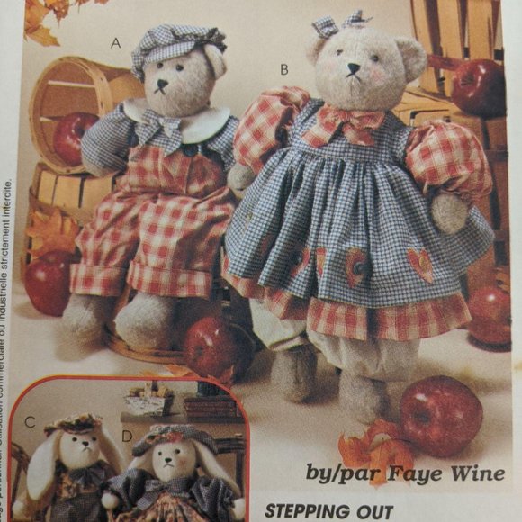 Sewing Pattern McCall’s 7979 Bears Bunnies - Picture 1 of 3